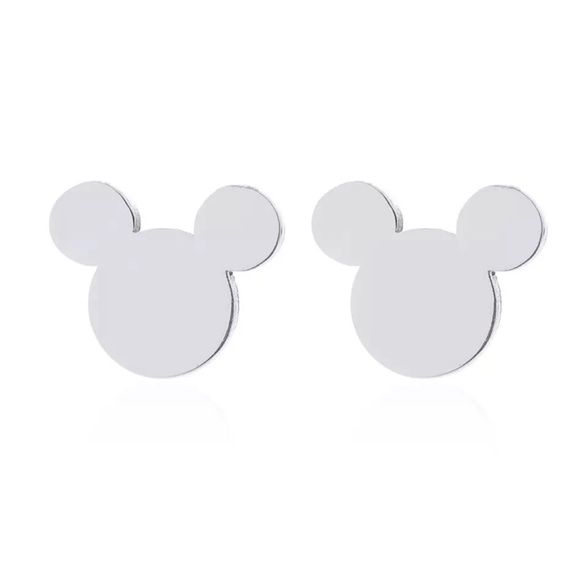 🎁4/$25 - MICKEY MOUSE stainless steel silver earrings - NEW - Picture 3 of 5